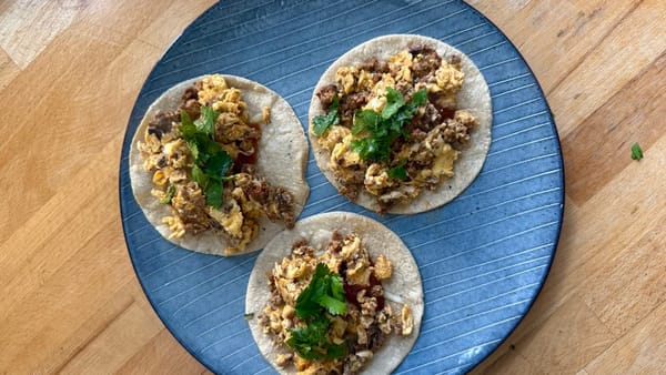 Chorizo in breakfast tacos